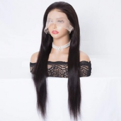 360 lace wig with natrual black color transparent lace front wig  human virgin hair