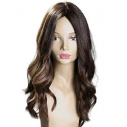 HD Swiss lace front wig with wave curly hair raw hair brwon balayage color lace front wig