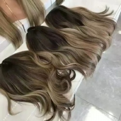 Highlights Blonde Color European Human Hair Full Hand Tied Silk Base 7x9 Toupee For White Women Hair Loss