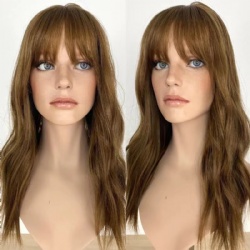 Raw Human Hair Topper With Bangs 7x8 7x9 Silk Base Human Hair Toupee