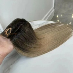 hand tied silk base topper european virgin human hair for women