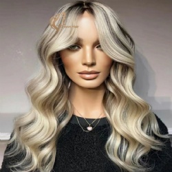 European hair topper double drawn balayage color silk top base human hair topper