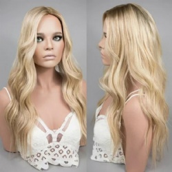 double drawn human hair toupp for women factory price highlight blonde Jewish silk top hair piece